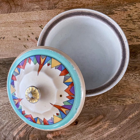 Hall China casserole dish with lid Art Deco design VTG MCM - Picture 7 of 7